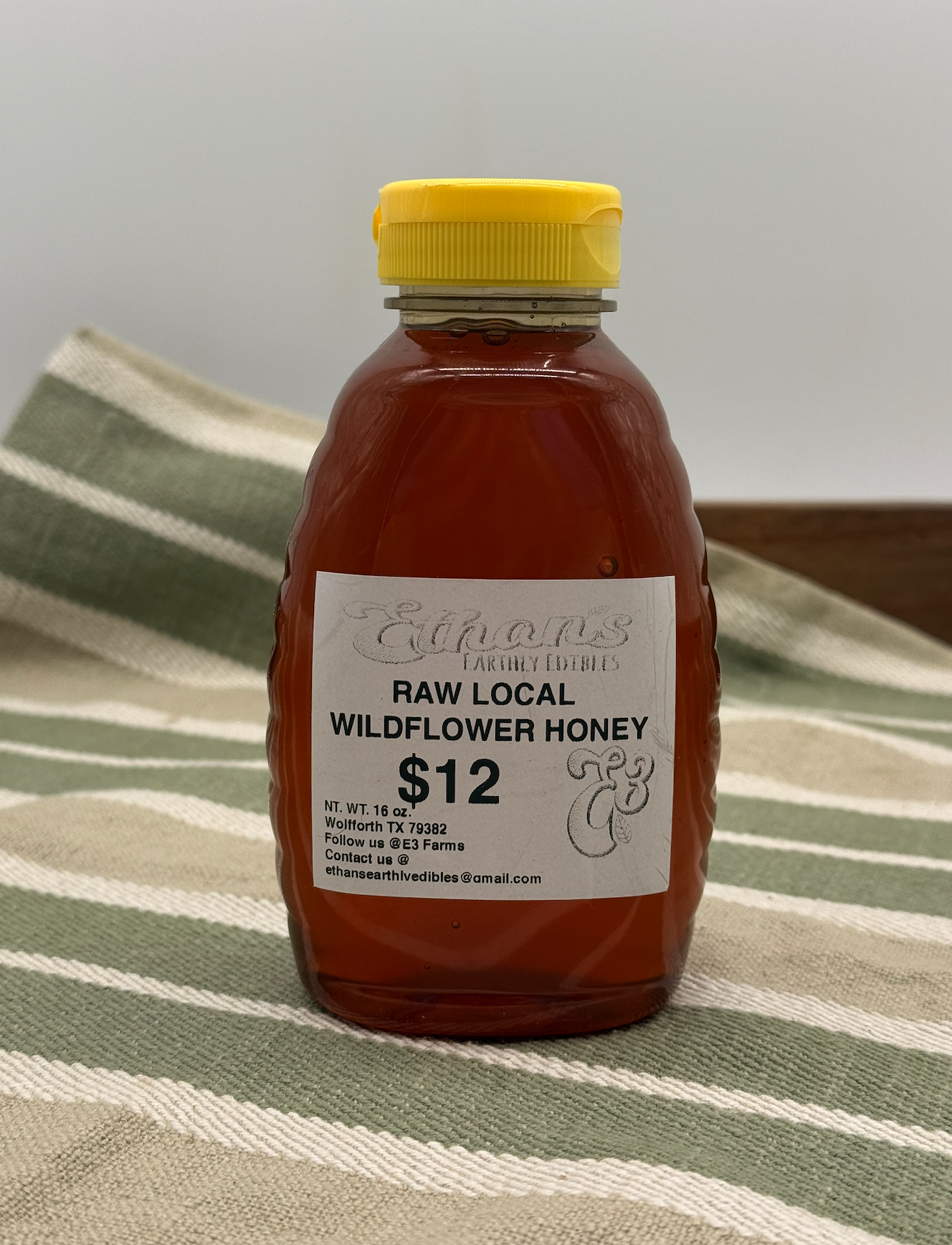 E3 Farms Raw Local Wildflower Honey - 16oz