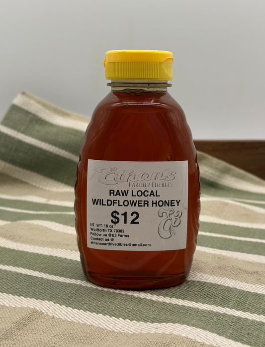 E3 Farms Raw Local Wildflower Honey - 16oz